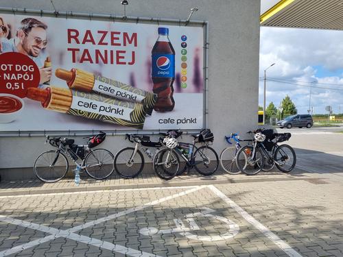 Our bikes next to the Kalisz gas station